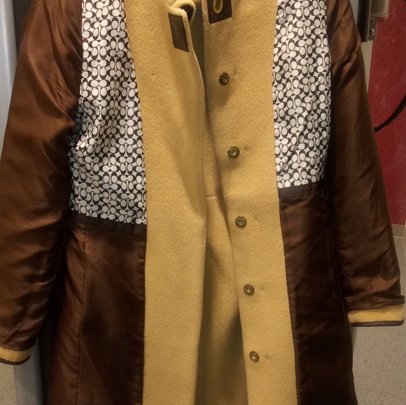 Vintage Coach Camel Hair Leather trim Coat - Picture 4 of 8